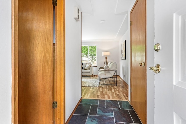20010 3rd Ave NW, Shoreline, WA 98177 - hall featuring baseboards and dark stone finish floors