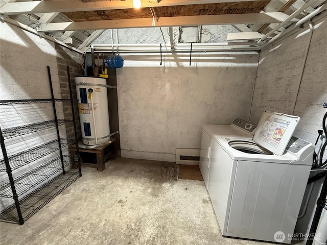 1601 E Maryland St, Bellingham, WA 98226 - laundry room featuring water heater and separate washer and dryer