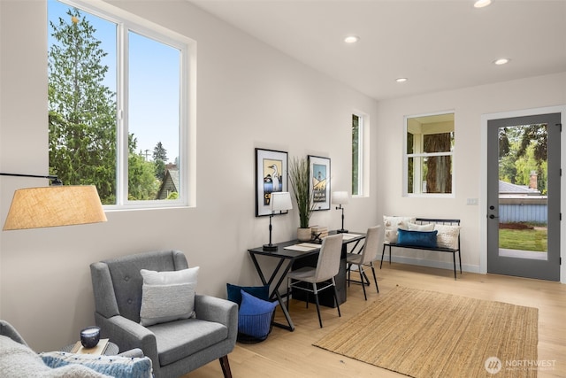 2727 50th Ave SW, Seattle, WA 98116 - sitting room with healthy amount of natural light, recessed lighting, and wood finished floors