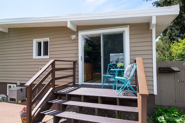 25718 16th Ave S, Des Moines, WA 98198 - property entrance featuring a wooden deck