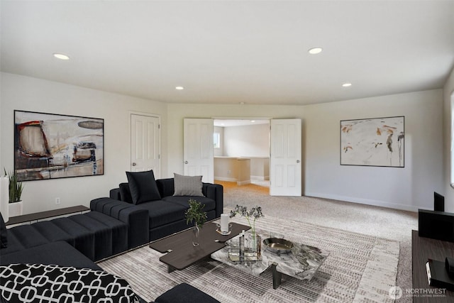 27309 SE 10th Ct, Sammamish, WA 98075 - carpeted living area with recessed lighting and baseboards