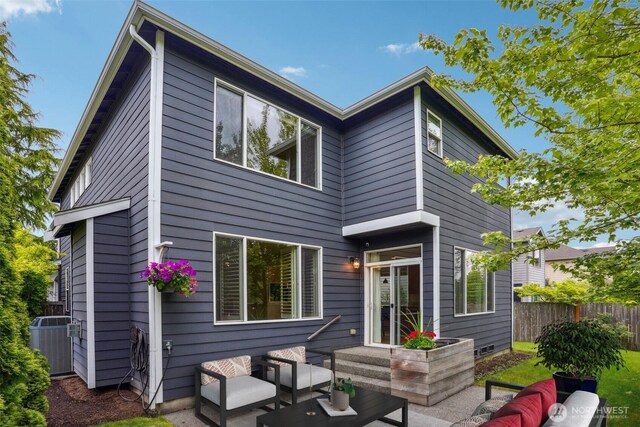 27309 SE 10th Ct, Sammamish, WA 98075 - rear view of house with central AC and a patio
