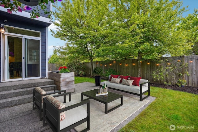27309 SE 10th Ct, Sammamish, WA 98075 - view of patio / terrace featuring an outdoor hangout area and entry steps