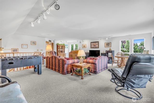 303 N B St, Roslyn, WA 98941 - living area with track lighting, carpet, and plenty of natural light