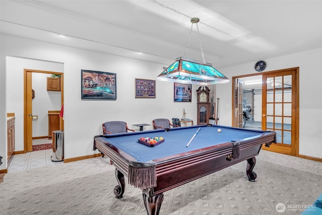 303 N B St, Roslyn, WA 98941 - game room featuring carpet, baseboards, billiards, and recessed lighting