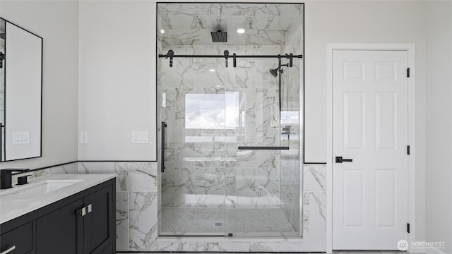 6988 Stonecrest Rd NE, Moses Lake, WA 98837 - bathroom with a marble finish shower and vanity
