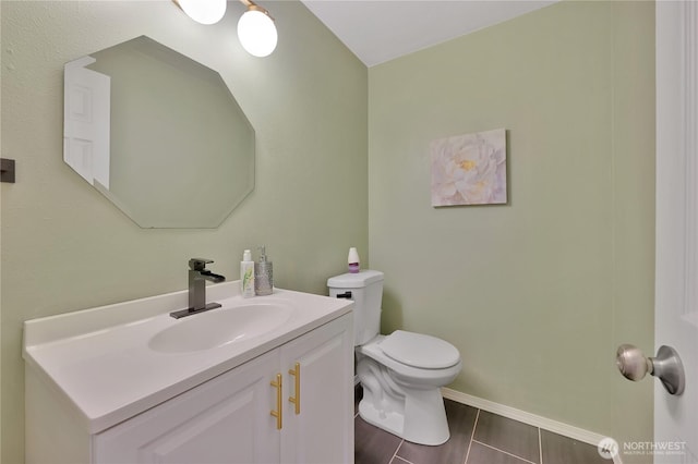 20620 76th Ave W Unit A, Edmonds, WA 98026 - half bath featuring toilet, vanity, and baseboards
