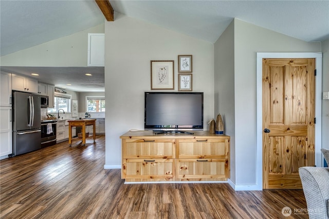 421 Lakeview Dr, Orondo, WA 98843 - living room featuring dark wood-style floors and baseboards