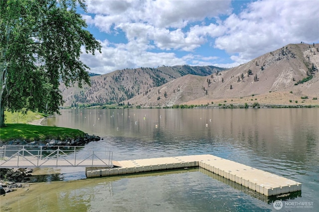 421 Lakeview Dr, Orondo, WA 98843 - dock featuring a water and mountain view