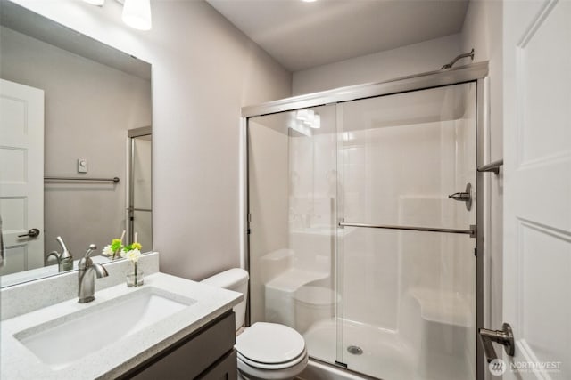 18901 12th Pl W Unit A1, Lynnwood, WA 98036 - full bath featuring toilet, a shower stall, and vanity