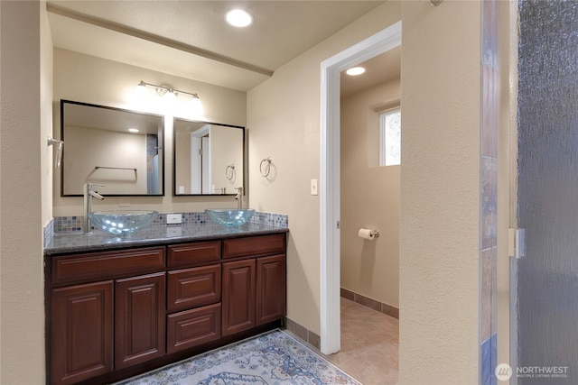 2419 SW 316th St, Federal Way, WA 98023 - full bath featuring double vanity and tile patterned flooring