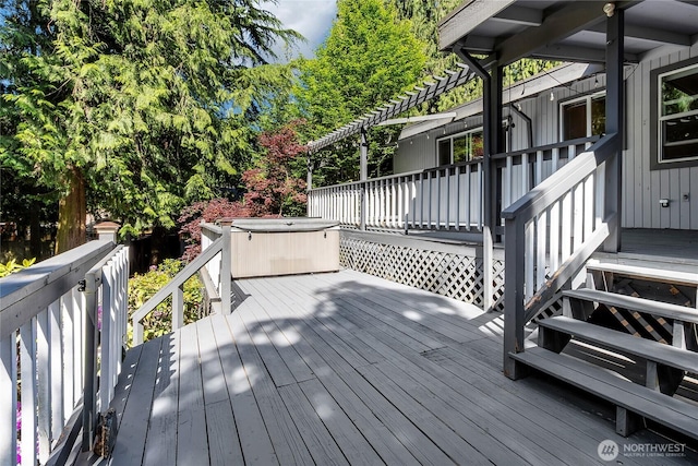 2419 SW 316th St, Federal Way, WA 98023 - wooden terrace featuring a hot tub