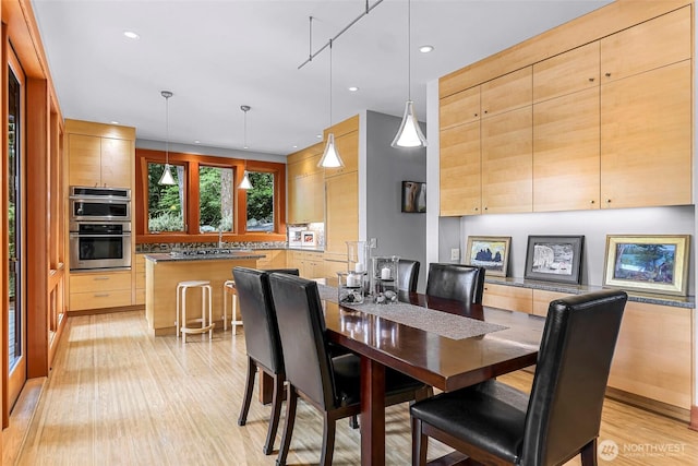891 E Lake Samish Dr, Bellingham, WA 98229 - dining room featuring light wood-type flooring and recessed lighting