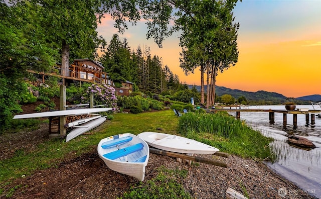 891 E Lake Samish Dr, Bellingham, WA 98229 - dock area featuring a water and mountain view