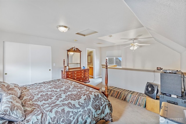 125 99th Street Ct E, Tacoma, WA 98445 - bedroom with carpet flooring, attic access, a ceiling fan, and vaulted ceiling