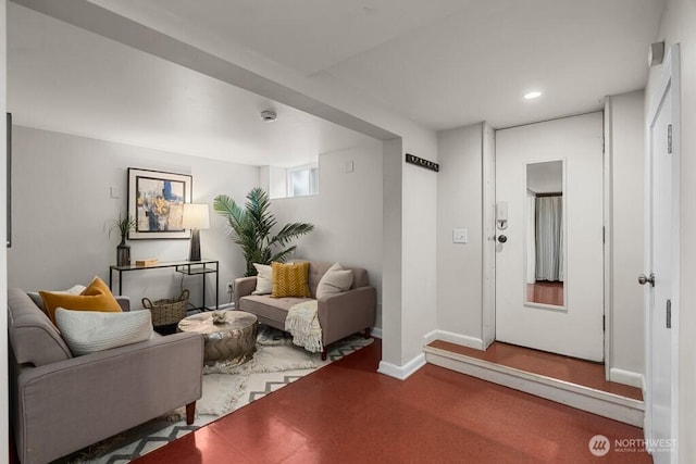 6050 36th Ave SW, Seattle, WA 98126 - living area featuring recessed lighting and baseboards