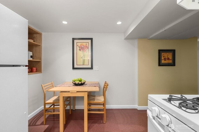 6050 36th Ave SW, Seattle, WA 98126 - dining room featuring baseboards, recessed lighting, and dark colored carpet