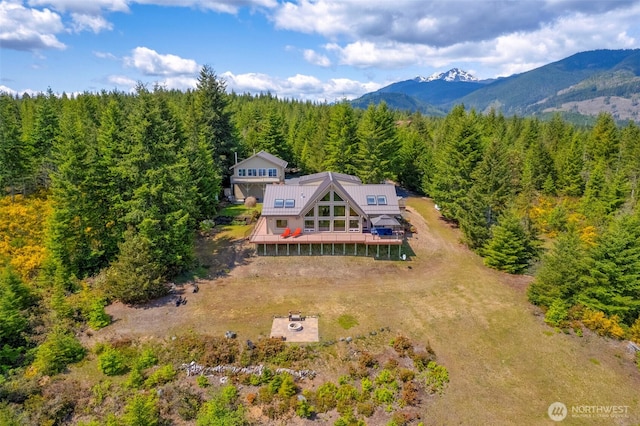 790 N Hamma Ridge Dr, Lilliwaup, WA 98555 - view of subject property with a forest and a mountainous background