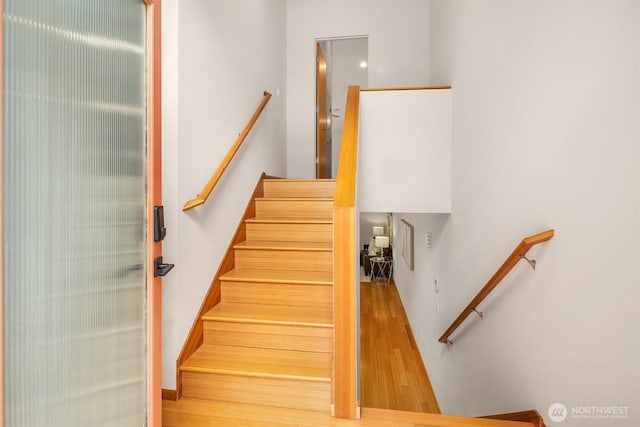 1833 27th Ave, Seattle, WA 98122 - staircase featuring wood finished floors