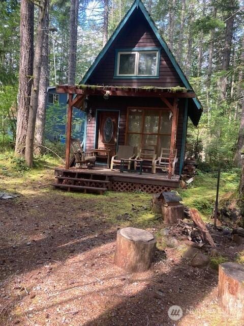830 N Potlatch Dr, Hoodsport, WA 98548 - view of front of property featuring covered porch