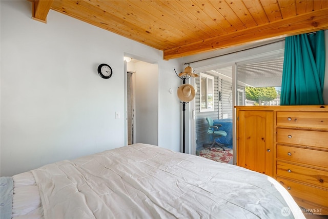 4751 Birch Bay Lynden Rd Unit 51, Blaine, WA 98230 - bedroom featuring wooden ceiling with exposed beams