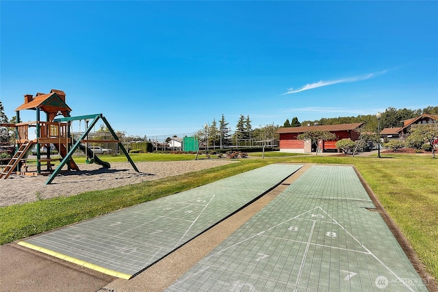 4751 Birch Bay Lynden Rd Unit 51, Blaine, WA 98230 - view of home's community with a lawn and shuffleboard