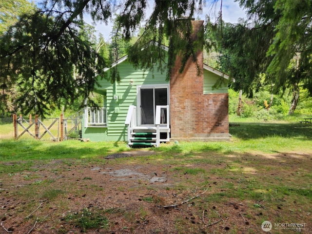 12597 US Highway 12, Randle, WA 98377 - rear view of property with a chimney