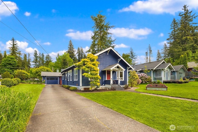 2404 Old Lakeway Dr, Bellingham, WA 98229 - bungalow-style house featuring an outdoor structure, a front yard, and covered porch