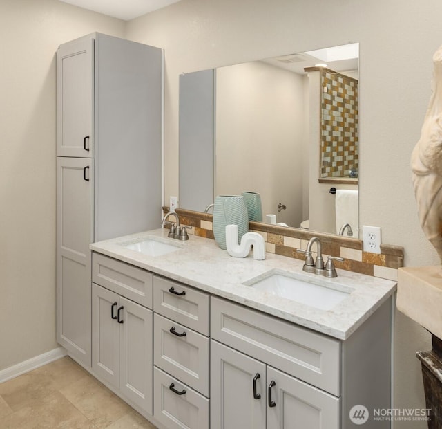 3716 Lake Washington Blvd SE Unit C, Bellevue, WA 98006 - full bath featuring toilet, double vanity, and baseboards