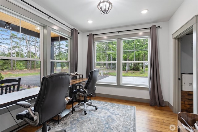 321 W Berry Ridge Rd, Shelton, WA 98584 - office area featuring plenty of natural light, wood finished floors, and baseboards
