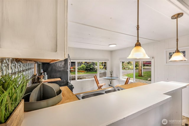 316 W Lake Samish Dr Unit 21, Bellingham, WA 98229 - kitchen featuring a sink, hanging light fixtures, and light countertops