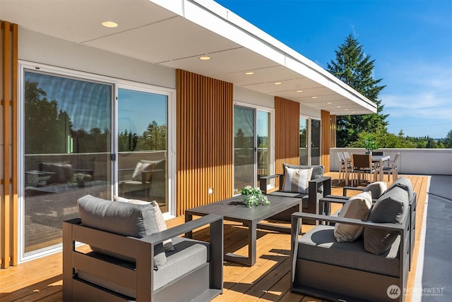5802 43rd Ave NE, Seattle, WA 98105 - wooden deck with an outdoor hangout area and outdoor dining space