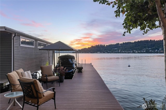 3711 Lake Washington Blvd N, Renton, WA 98056 - dock area featuring boat lift and a water view