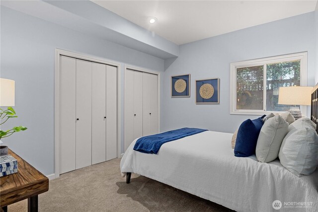 3711 Lake Washington Blvd N, Renton, WA 98056 - bedroom with carpet flooring and two closets