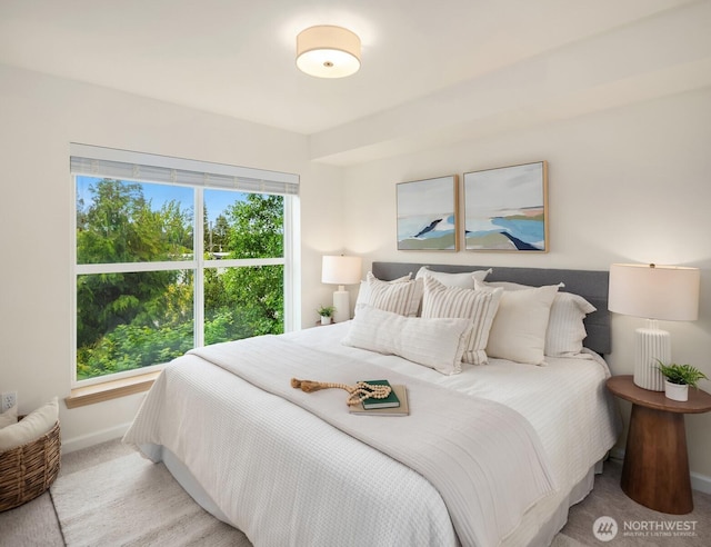 9057 Greenwood Ave N Unit 201, Seattle, WA 98103 - carpeted bedroom with multiple windows and baseboards