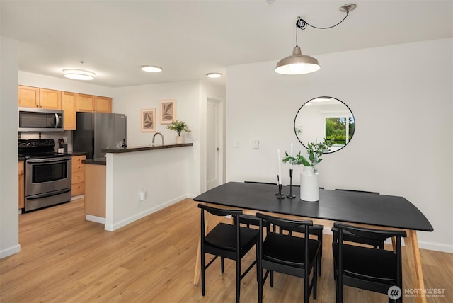 9057 Greenwood Ave N Unit 201, Seattle, WA 98103 - dining area with baseboards and light wood finished floors