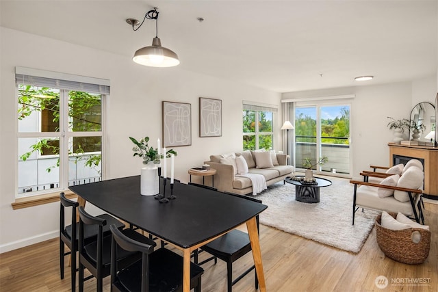 9057 Greenwood Ave N Unit 201, Seattle, WA 98103 - dining area featuring wood finished floors and baseboards