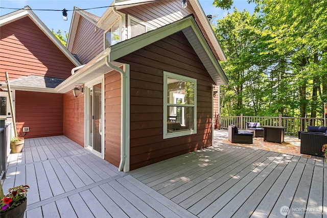 9111 Custer School Rd, Custer, WA 98240 - wooden terrace featuring an outdoor living space