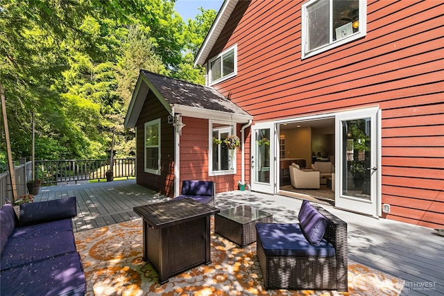 9111 Custer School Rd, Custer, WA 98240 - wooden deck featuring an outdoor living space