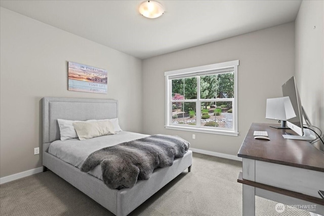190 E Country Club Dr W, Union, WA 98592 - bedroom featuring baseboards, light carpet, and a desk