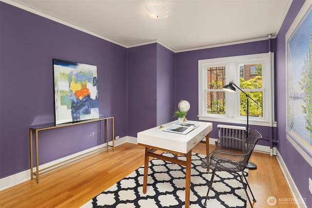 1605 E Olive St Unit 111, Seattle, WA 98122 - home office with light wood-type flooring, plenty of natural light, baseboards, and ornamental molding