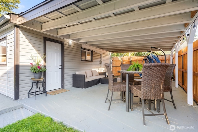 5116 N 40th St, Tacoma, WA 98407 - view of patio / terrace featuring an outdoor hangout area and outdoor dining space