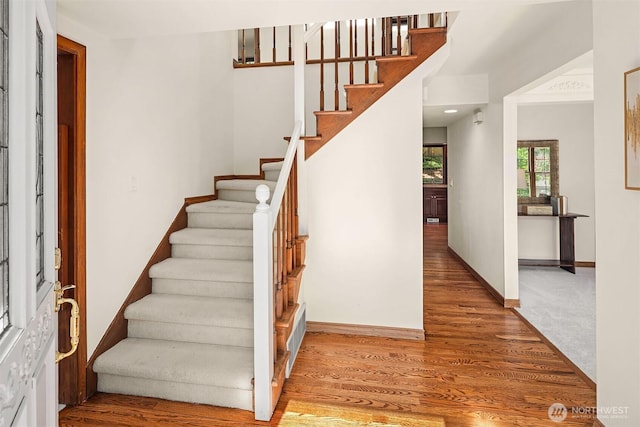 6220 146th Pl SE, Bellevue, WA 98006 - stairway with wood finished floors and baseboards