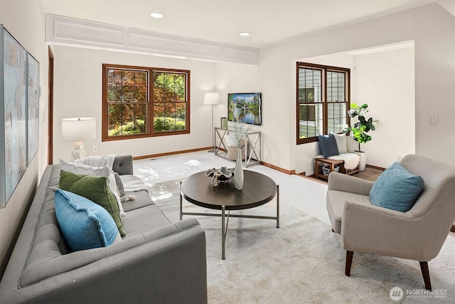 6220 146th Pl SE, Bellevue, WA 98006 - living area featuring carpet flooring, baseboards, and recessed lighting