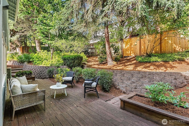 6220 146th Pl SE, Bellevue, WA 98006 - wooden terrace with a fenced backyard