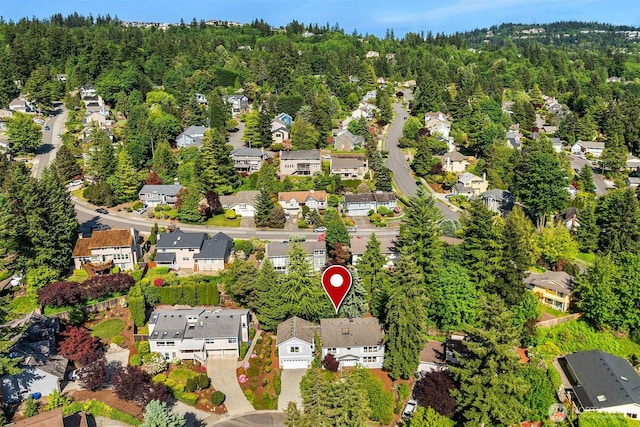 6220 146th Pl SE, Bellevue, WA 98006 - aerial view of residential area with a heavily wooded area