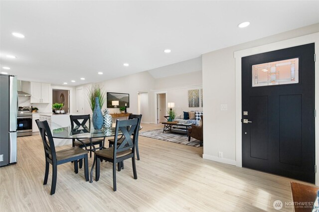 20103 75th Ave NE, Kenmore, WA 98028 - dining room featuring light wood-style flooring, recessed lighting, and baseboards