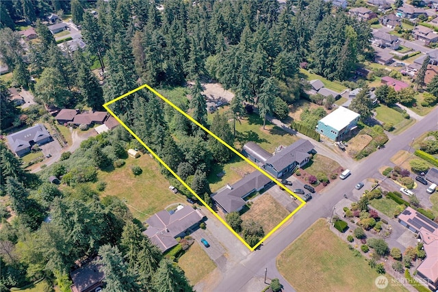 1245 SW 301st St, Federal Way, WA 98023 - aerial view of residential area featuring property parcel outlined