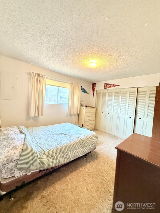 718 Ridge Pl, Omak, WA 98841 - bedroom with a textured ceiling and light colored carpet