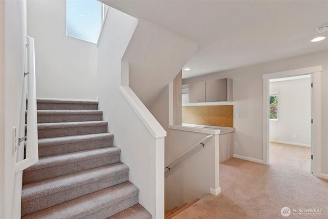 25214 113th Ave SE, Kent, WA 98030 - stairway with carpet floors, recessed lighting, and baseboards